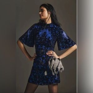 Anthropologie Mock Neck Mini Dress